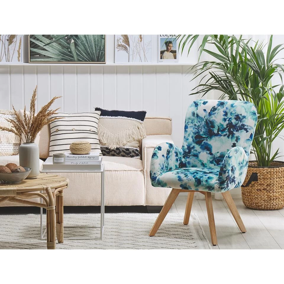 Beliani Fauteuil BJARN - Multicolor Polyester 4 Beliani Fauteuil BJARN - Multicolor Polyester - Afbeelding 2