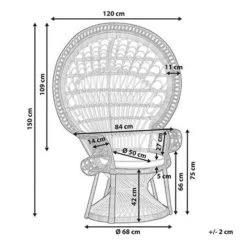 Beliani Fauteuil EMMANUELLE - Beige Rotan -Fauteuilwinkel d8f034c9935c4d75bb49ed944991e2db