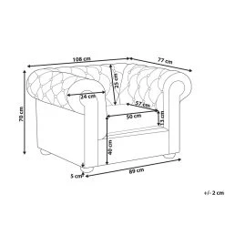 Beliani Fauteuil CHESTERFIELD - Groen Kunstleer -Fauteuilwinkel dc17cc8817344340b7ee236d15930f31
