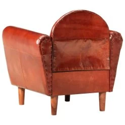 VidaXL Kuipstoel 77x65x79 Cm Echt Leer Bruin -Fauteuilwinkel dc7ed48b606d475bb5b3c77e95e6db08