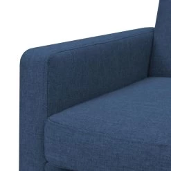 VidaXL Fauteuil Staal En Stof Blauw -Fauteuilwinkel e48a95792ff64b8ca5196d0edfa04bca