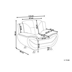 Beliani Fauteuil LEIRA - Grijs Kunstleer -Fauteuilwinkel ed21eb42995a453494415f54bc8bb56f