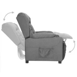 VidaXL Fauteuil Verstelbaar Stof Lichtgrijs -Fauteuilwinkel f23644ccc2e5448dbfeb701922baeed3