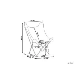 Beliani Fauteuil NYBRO - Wit Nepbont -Fauteuilwinkel f275ee7a050147bdade64892614ddd25
