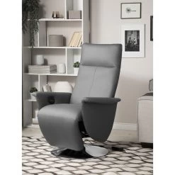 Beliani TV-fauteuil PRIME - Grijs Kunstleer -Fauteuilwinkel f51407b72d1c43db8609edaa081dbdef