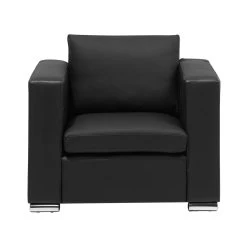 Beliani Fauteuil HELSINKI - Zwart Leer -Fauteuilwinkel f5a2b002574a4443b15e1163e24b8a36