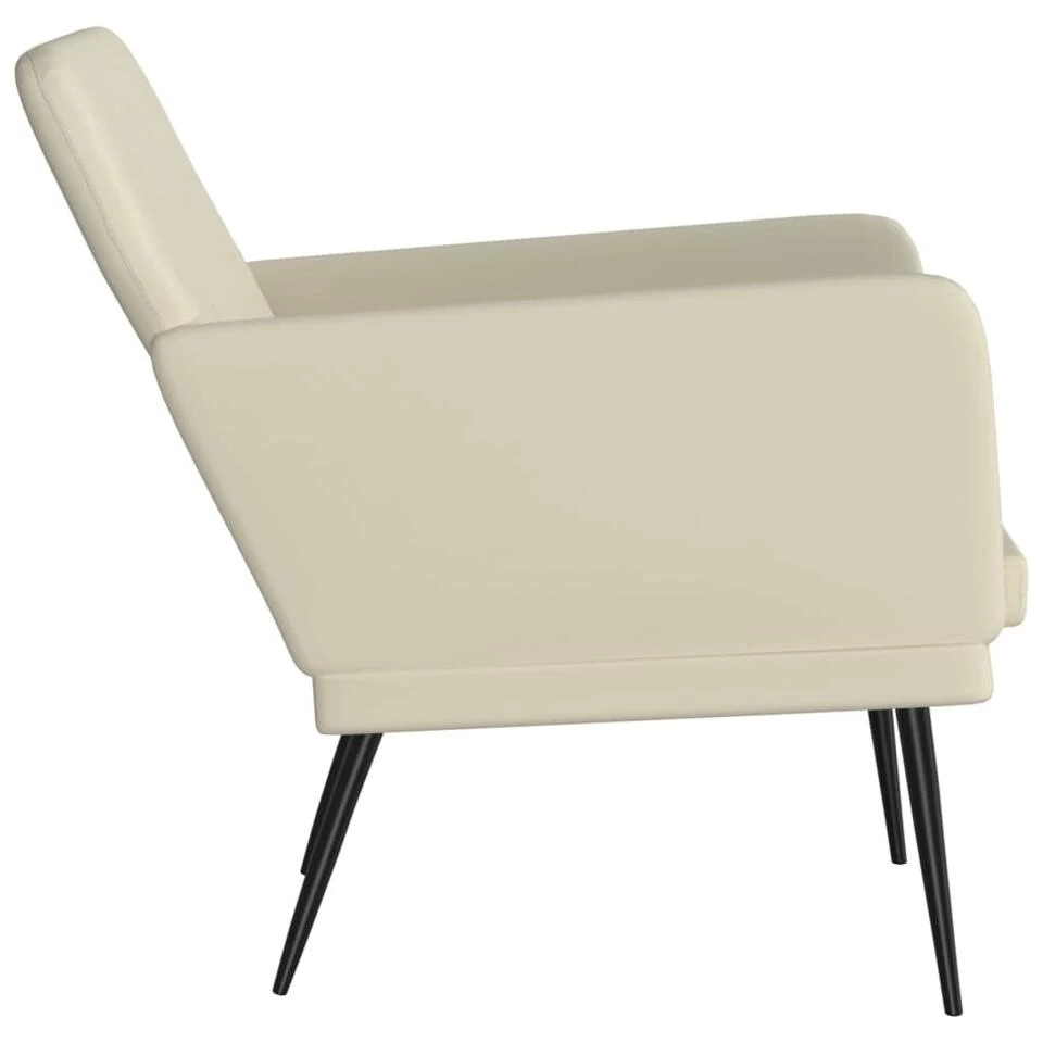 VidaXL Fauteuil 61x78x80 Cm Kunstleer Crèmekleurig 6 VidaXL Fauteuil 61x78x80 Cm Kunstleer Crèmekleurig - Afbeelding 4