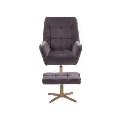 Beliani Fauteuil MOLLE - Grijs Fluweel -Fauteuilwinkel fdc95375c61f49838bc49f3f65bc0119